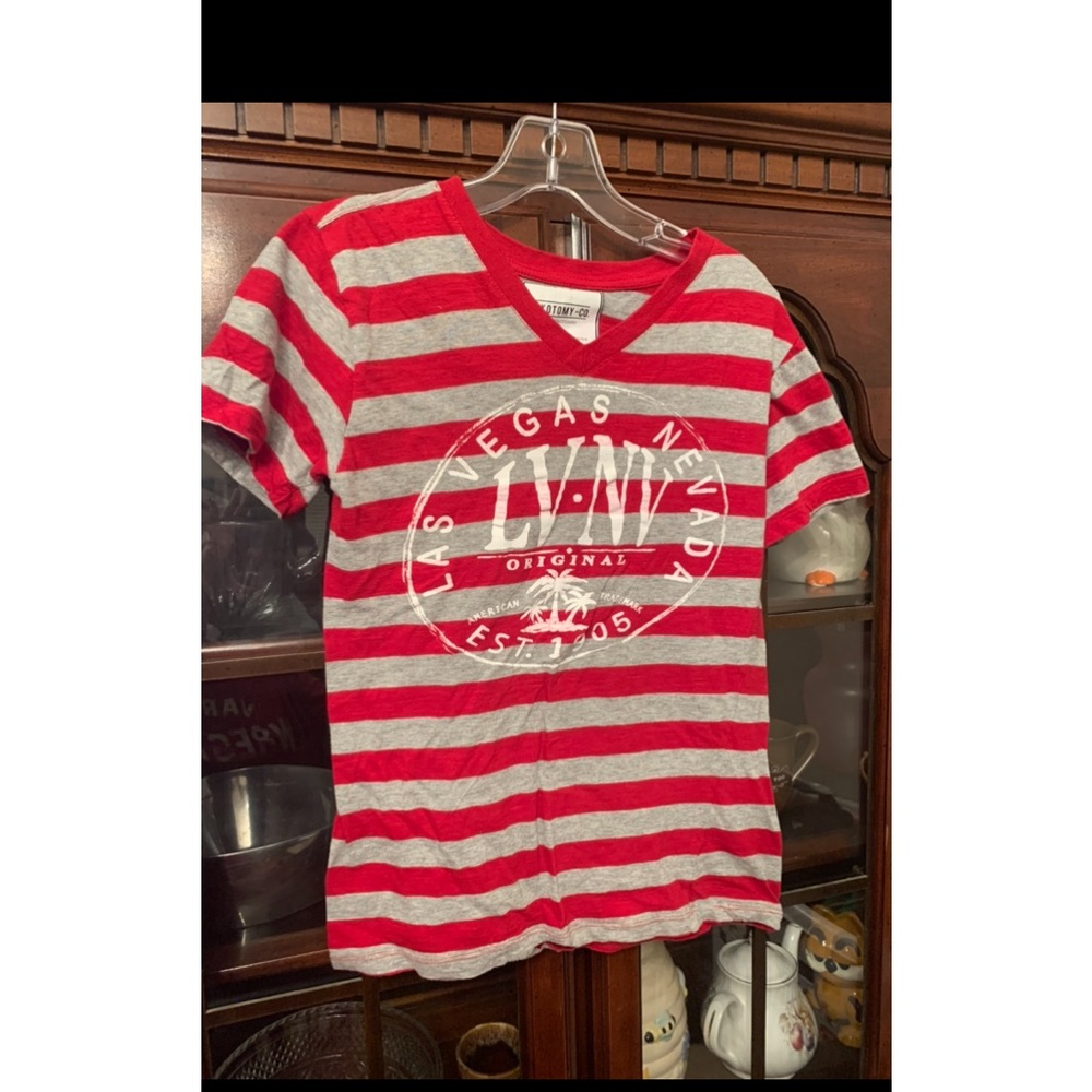 dikotomy shirt las vegas  Red & Gray Striped Size Small Where’s Waldo Vibes